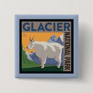 Glacier-Nationalpark Ziege Button