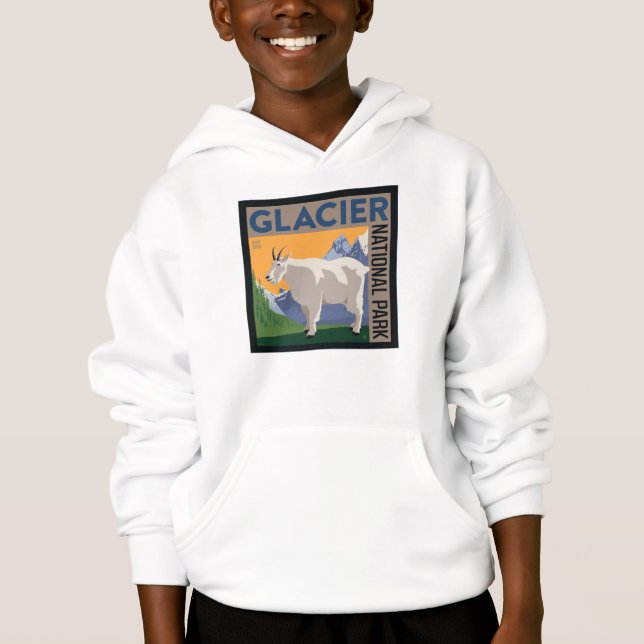 Glacier-Nationalpark | Ziege Hoodie (Vorderseite)