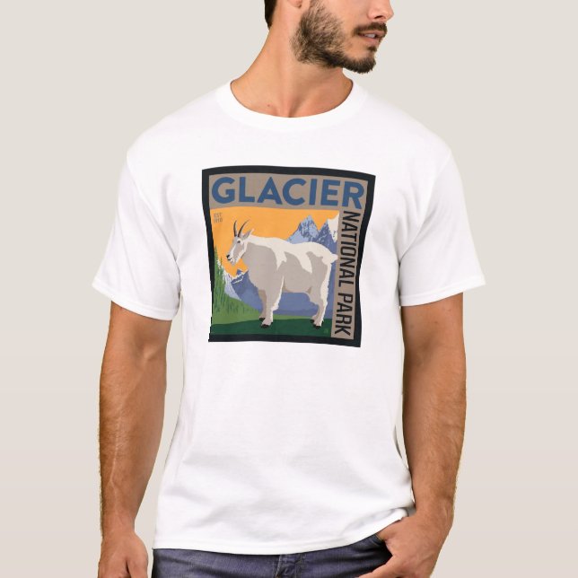 Glacier-Nationalpark | Ziege T-Shirt (Vorderseite)