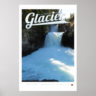 GLACIER NAT'L PARK-St. Mary's Falls Poster