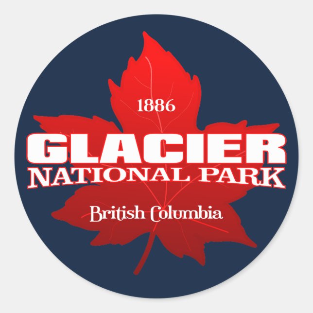 Glacier NP (Kanada) (Ahornblatt) Runder Aufkleber (Vorderseite)