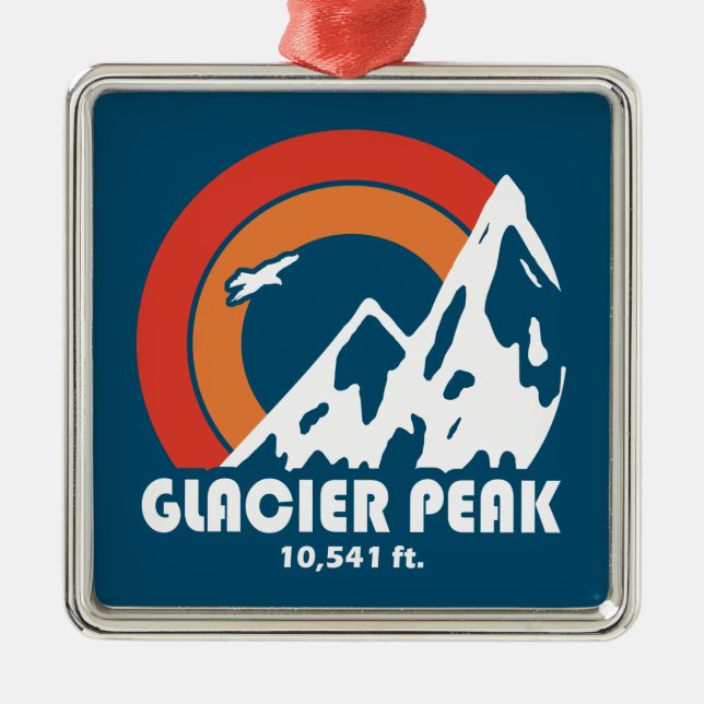 Glacier Peak Sun Eagle Ornament Aus Metall (Vorne)