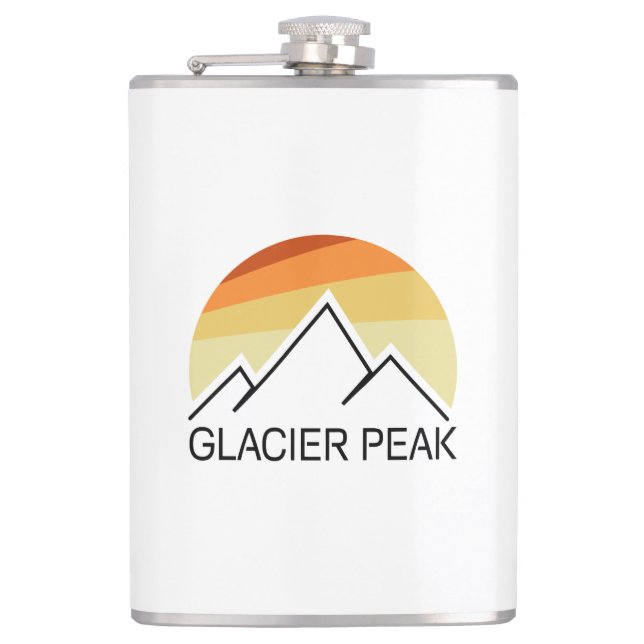 Glacier Peak Washington Retro Flachmann (Vorderseite)