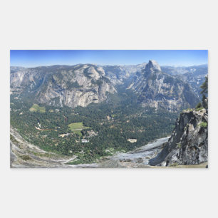 Glacier Point Panorama - Yosemite Valley Rechteckiger Aufkleber