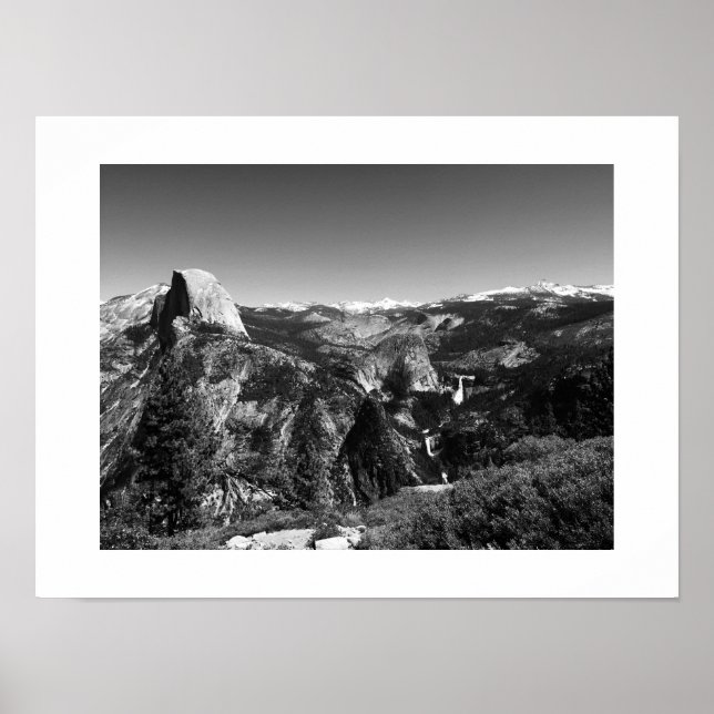 Glacier Point Yosemite Black and White Fotografy Poster (Vorne)