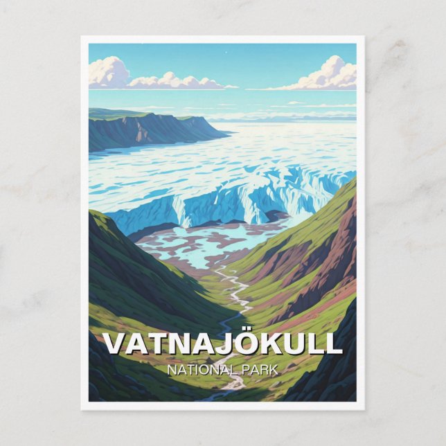 Glacier Vatnajökull Nationalpark Postkarte (Vorderseite)