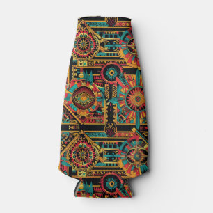 Glacière de bouteille en mousse Cyan "Aztec Dream"