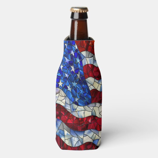 Glacière de bouteille en verre à drapeau américain (Bottle Devant)