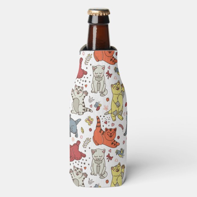 Glacière de bouteille Motif de chats joueurs (Bottle Devant)