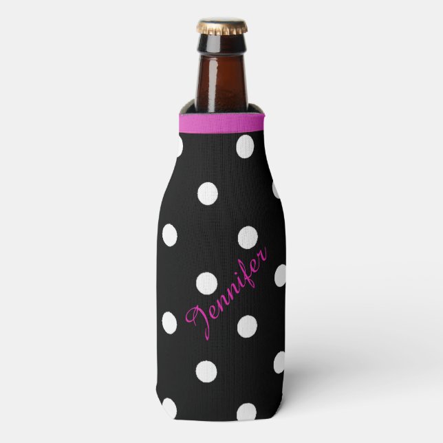 Glacière de bouteille personnalisée Retro Polka Po (Bottle Devant)