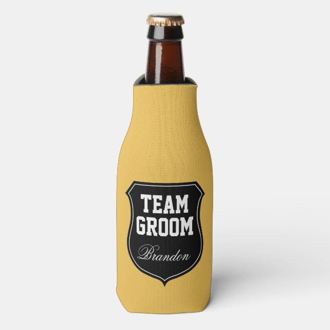 Glacières de la bouteille de mariage Team Groom et (Bottle Devant)