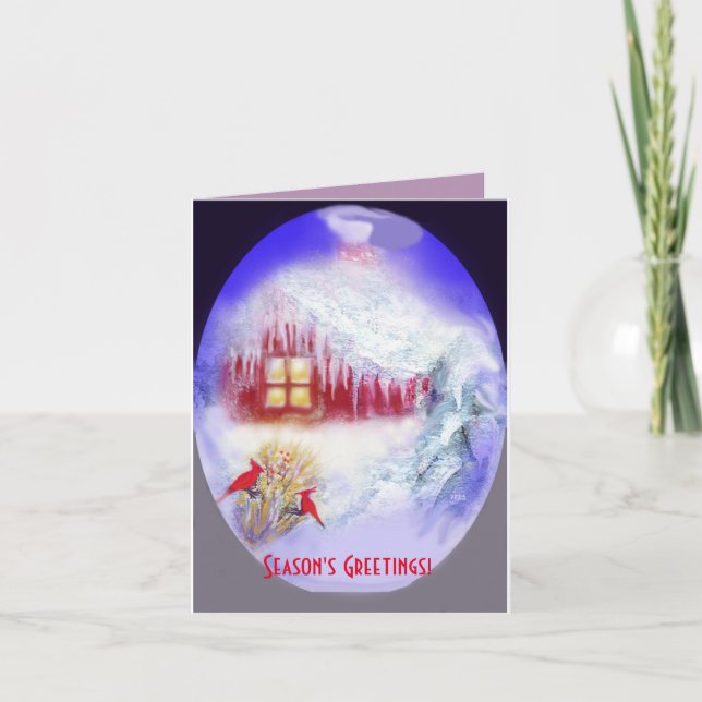 Glaçons et carte de note de Noël de neige (Devant)