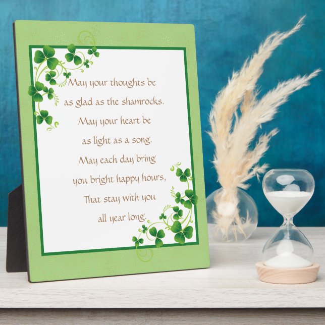 Glad As Kleeblatts Irish Sessing Tabletop Fotoplatte (Seite)