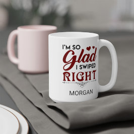Glad, dass ich Personalisiertes Richtiges wischte Kaffeetasse