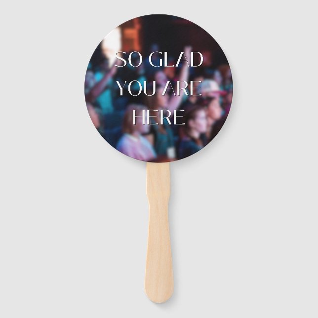 Glad du bist hier Hand Fan Fächer (Vorderseite)