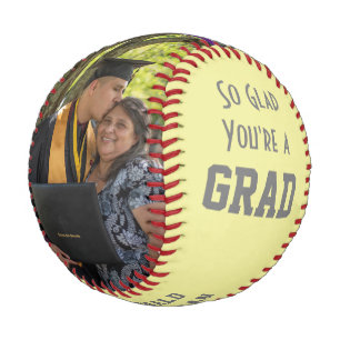 GLAD DU EIN GRAD-2-Foto-Monogramm-Abschluss. Baseball
