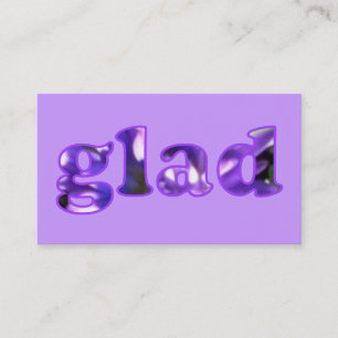 Glad épelé avec des fleurs violettes Cartes de vis