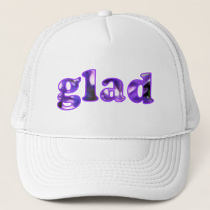 Glad épelé avec des fleurs violettes casquettes