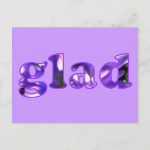 Glad mit violett blühenden Postkarten