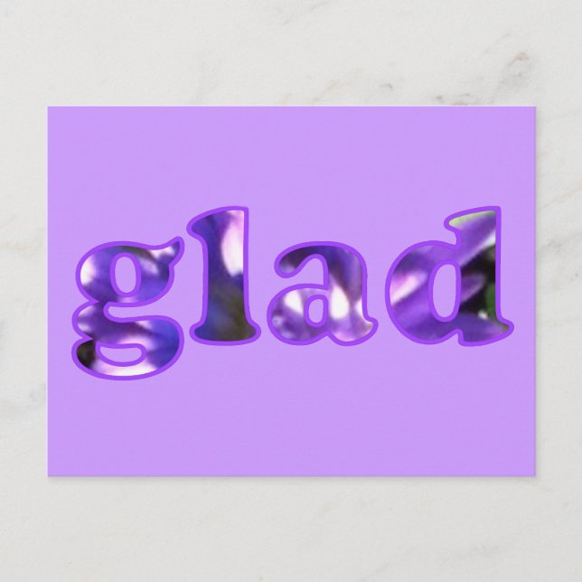 Glad mit violett blühenden Postkarten (Vorderseite)