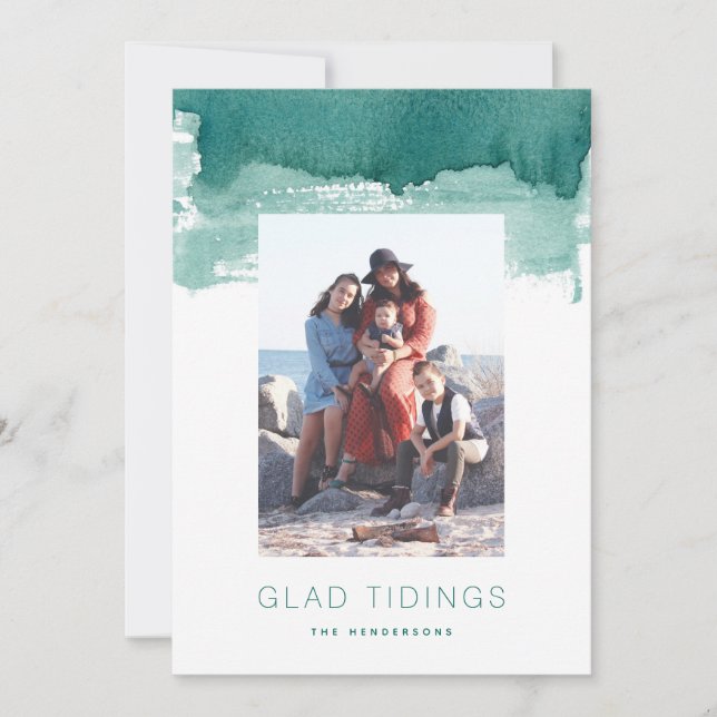 Glad Tidings Weihnachtsfotokarte Feiertagskarte (Vorderseite)