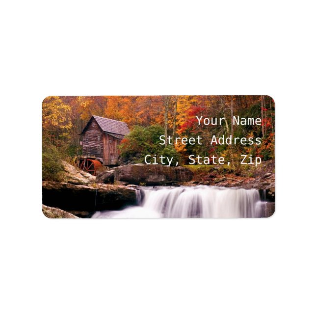 Glade Creek Grist Mill Adressaufkleber (Vorne)