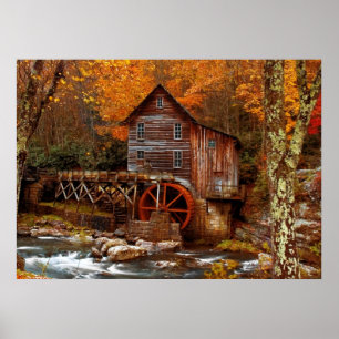 Glade Creek Grist Mill Poster