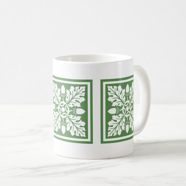 Glade Green Acorn und Leaf Tile Design Coffee Tass Kaffeetasse (VorderseiteRechts)