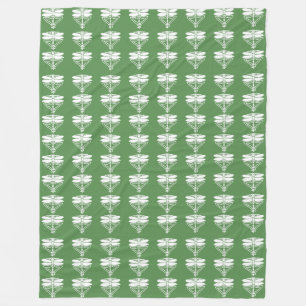 Glade Green Arts and Crafts Dragonflies Fleecedecke