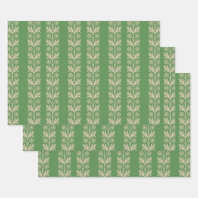 Glade Grüne Kunst und Handwerk Blumenstreifen Geschenkpapier Set (Set)