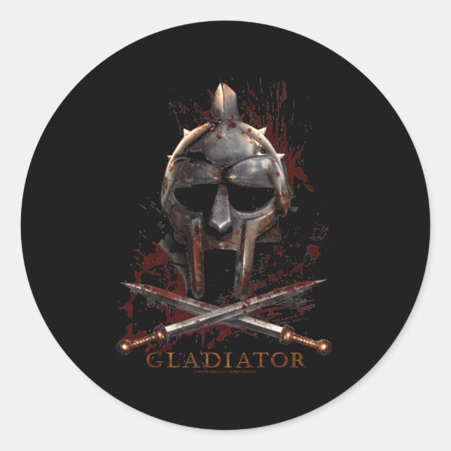 Gladiator Helmet Runder Aufkleber (Vorderseite)