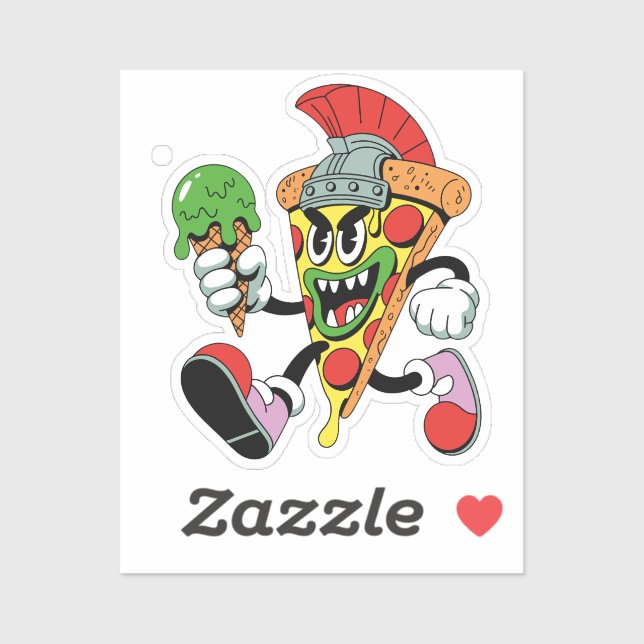 Gladiator Pizza Slice Italian Brainrot Aufkleber (Blatt)