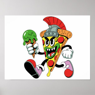 Gladiator Pizza Slice Italian Brainrot Poster