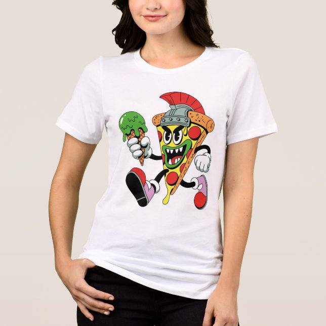 Gladiator Pizza Slice Tri-Blend Shirt (Vorderseite)