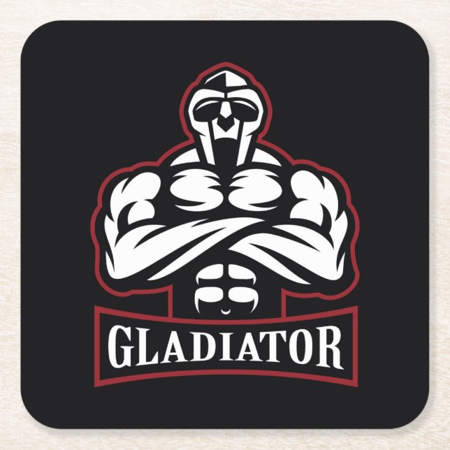 Gladiator Silhouette Rechteckiger Pappuntersetzer (Vorderseite)