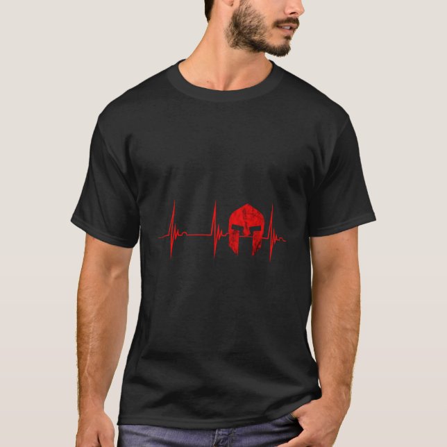 Gladiator Span Hebeat Ekg Pulseline Gladiator T-Shirt (Vorderseite)