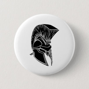 Gladiator Spartan Trojan Roman Helmet Button