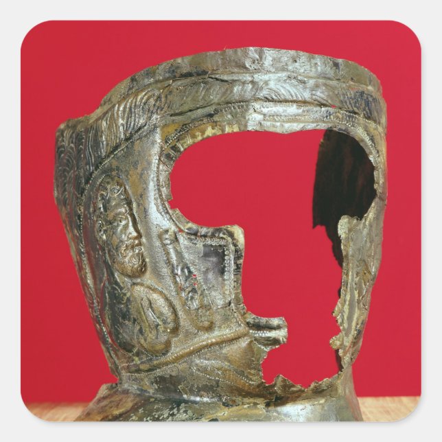 Gladiatorenmaske Quadratischer Aufkleber (Vorderseite)