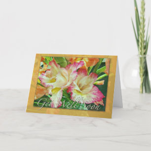 Gladiola Get Well Balon Greeting Card Karte