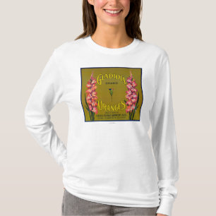 Gladiola Marken-Zitrusfrucht-Kisten-Aufkleber T-Shirt