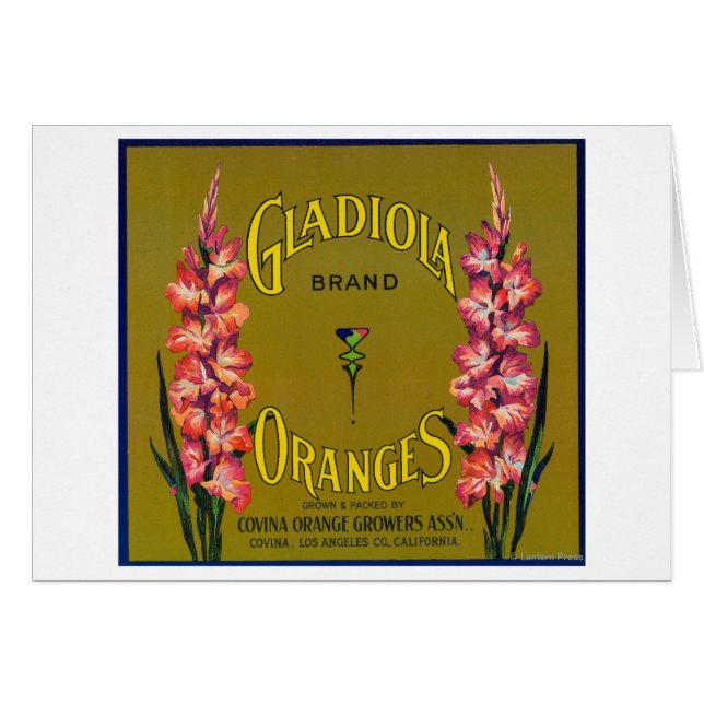 Gladiola Marque Citrus Étiquette (Devant horizontal)