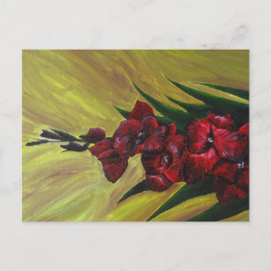 "Gladioli" Acrylmalerei - Postkarte