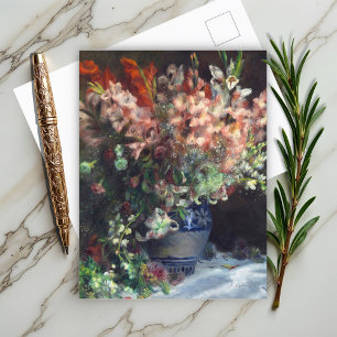 Gladioli in einer Vase von Auguste Renoir Kunst Postkarte
