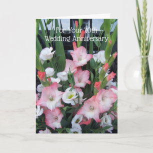 Gladioli Personalisiert 70. Hochzeitstag Karte