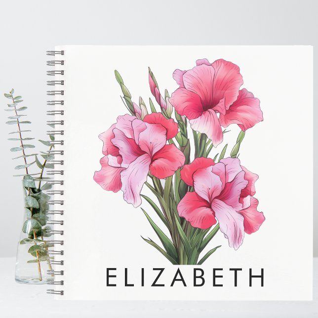 Gladiolus Birth Monat Blume Personalisiert für sie Notizbuch (Von Creator hochgeladen)