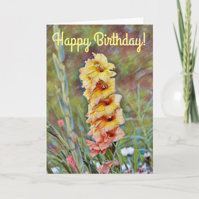 Gladiolus Blume Art Garden Karte (Vorderseite)