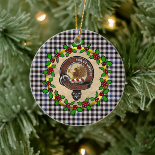 Gladstone Abzeichen & Tartan Personalisierte Weihn Keramik Ornament