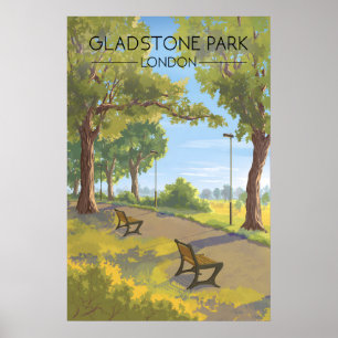 Gladstone Park London Reiseplakat Poster