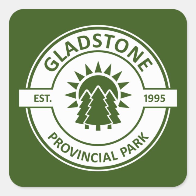 Gladstone Provincial Park Sun Trees Quadratischer Aufkleber (Vorderseite)