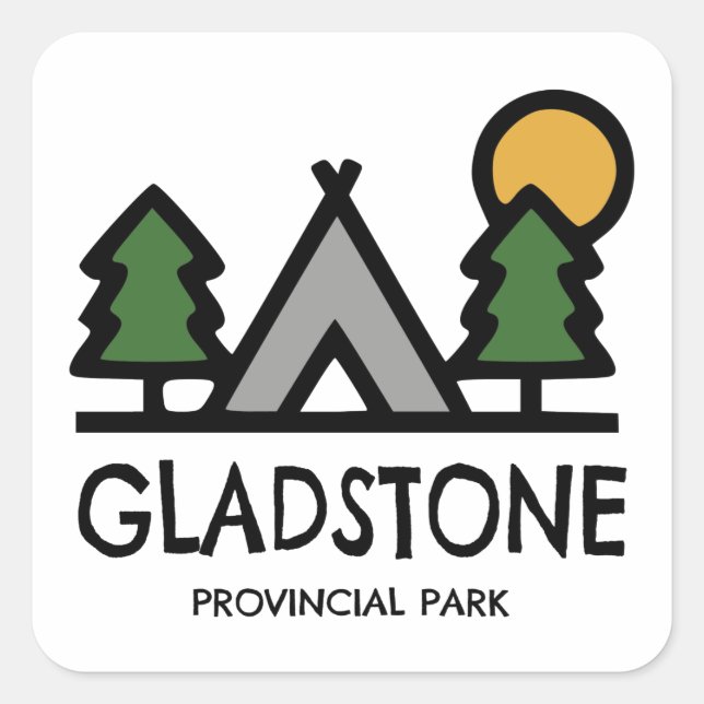 Gladstone Provinzpark Quadratischer Aufkleber (Vorderseite)